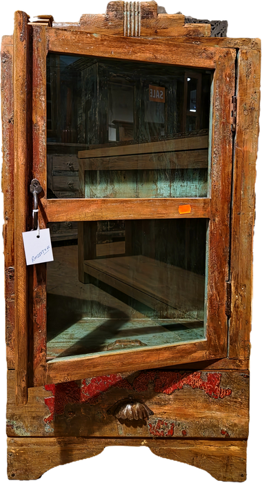 Vitrine aus indischen Teakholz