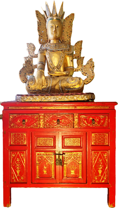 Chinesische Kommode in rot