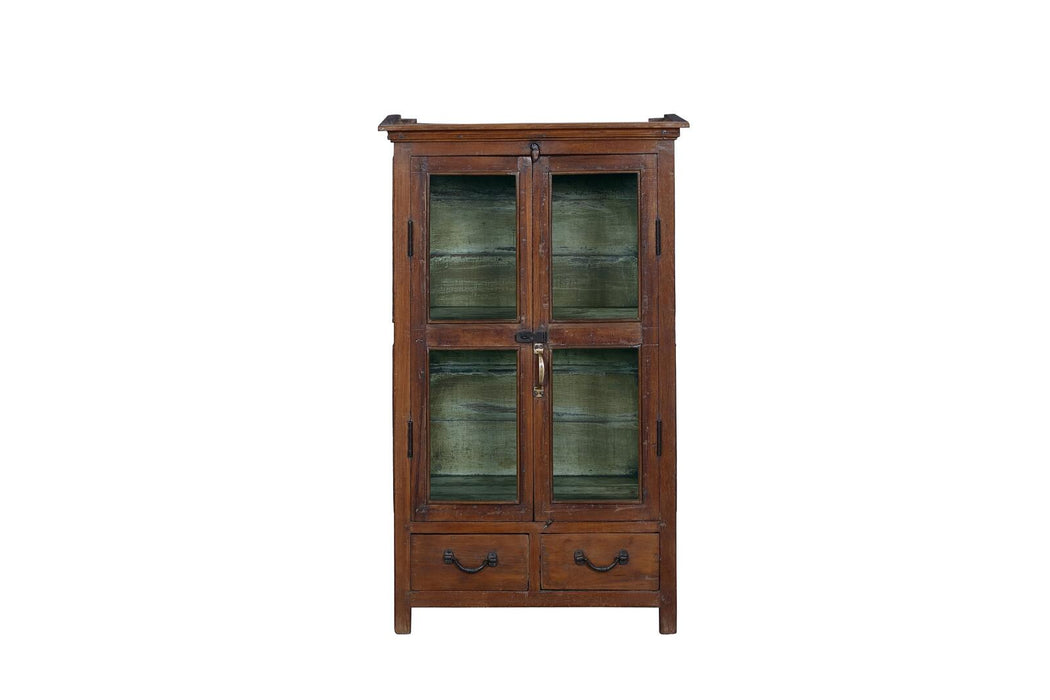 Indische Teakholz Vitrine