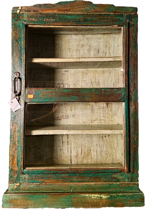 Alte Vitrine aus indischen Teakholz