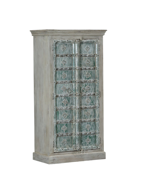 Massiver blauer Indienschrank