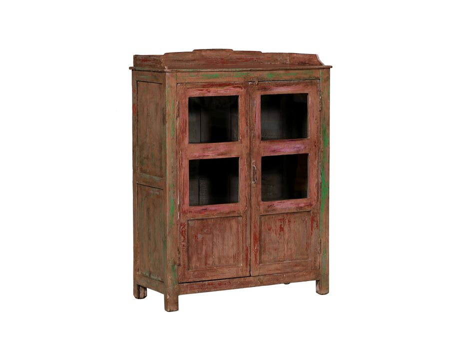 Indische Shabby Vitrine mit Altrosa Patina