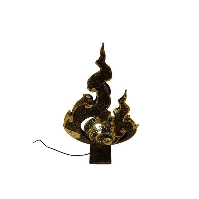 Thailand Lampe in flammen Optik mit Blattgold