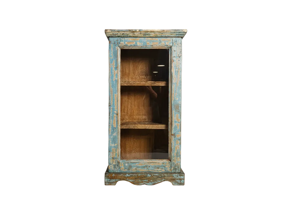 Alte Vitrine aus indischen Teakholz