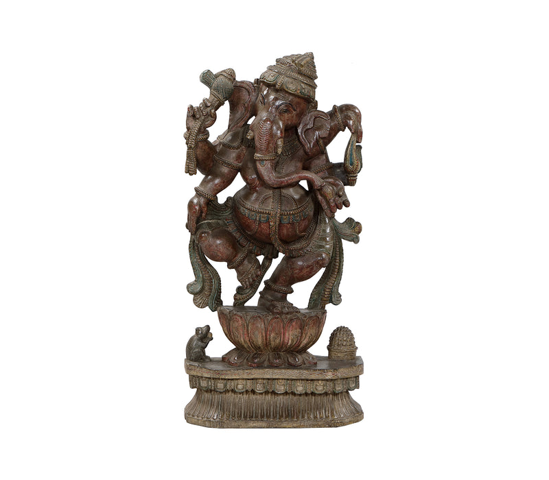 Indische Ganesha Figur aus Holz