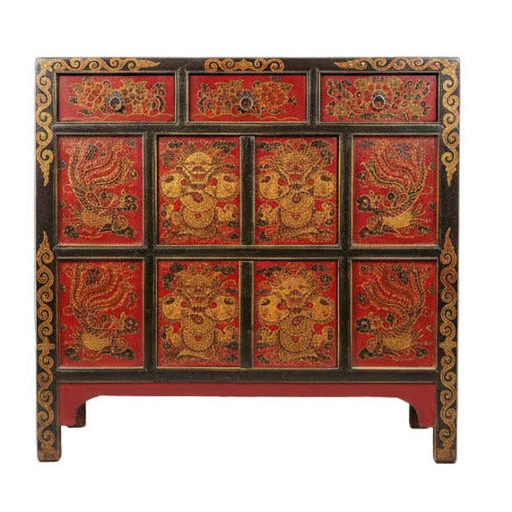 Kommode mit Tibetanischen Motiven