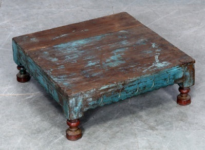 Chowki – niedriger Holztisch (2 Ausführungen) – Groß – türkis