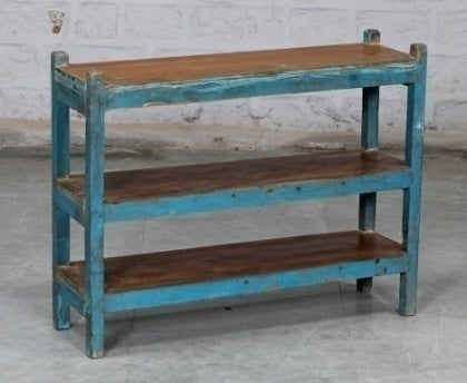 Vintage Regal blau mit Holzböden