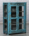 Vitrine blau mit Glastüren