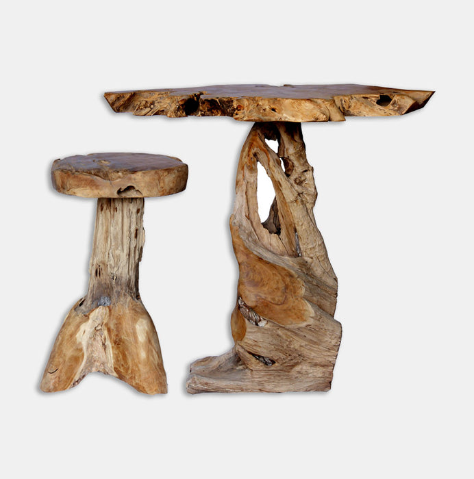 Woodstock Set : Tisch + 2 Barhocker