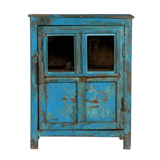 Blaues Vintagemöbel im shabby Look aus Indien