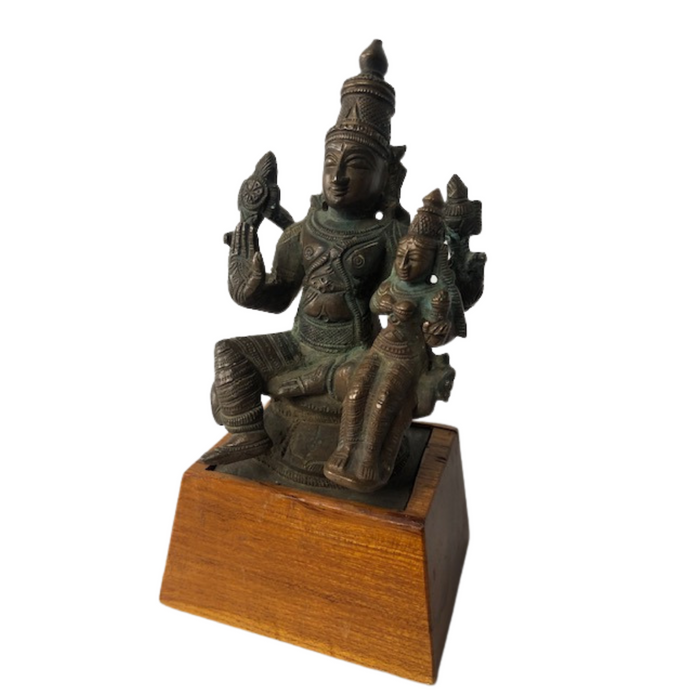 Shiva & Parvati aus Bronze auf Sockel