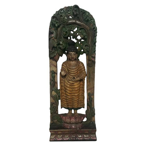 Geschnitzte Buddha Skulptur aus Indien