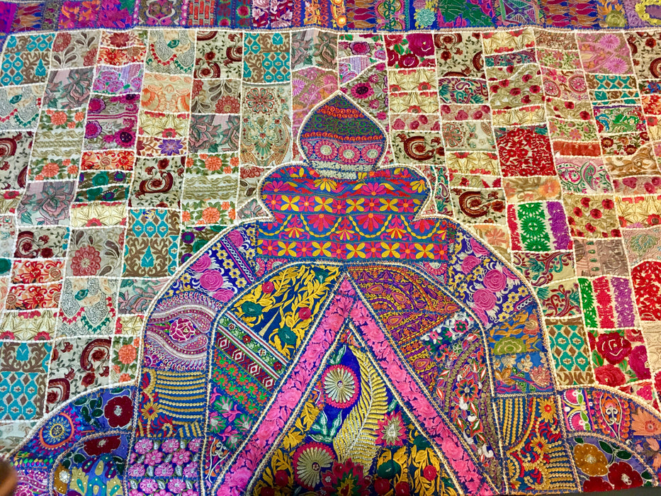 Patchwork Bettüberwurf / Wandbehang aus Indien