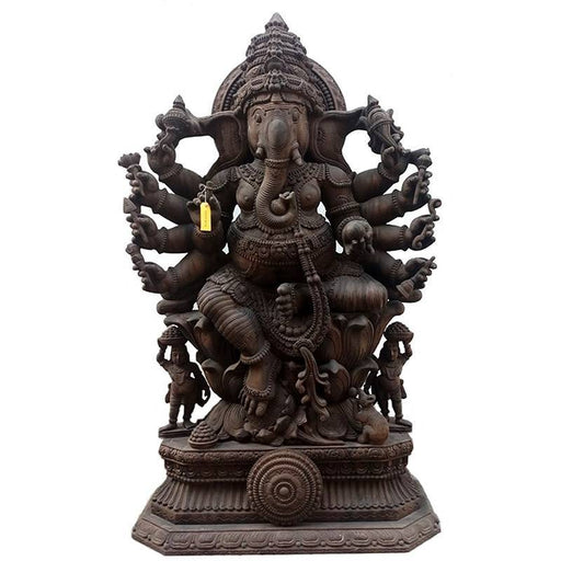 Riesige Ganesha Figur aus Teakholz
