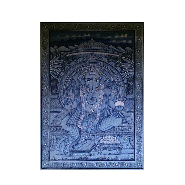 Seidenmalerei Ganesha